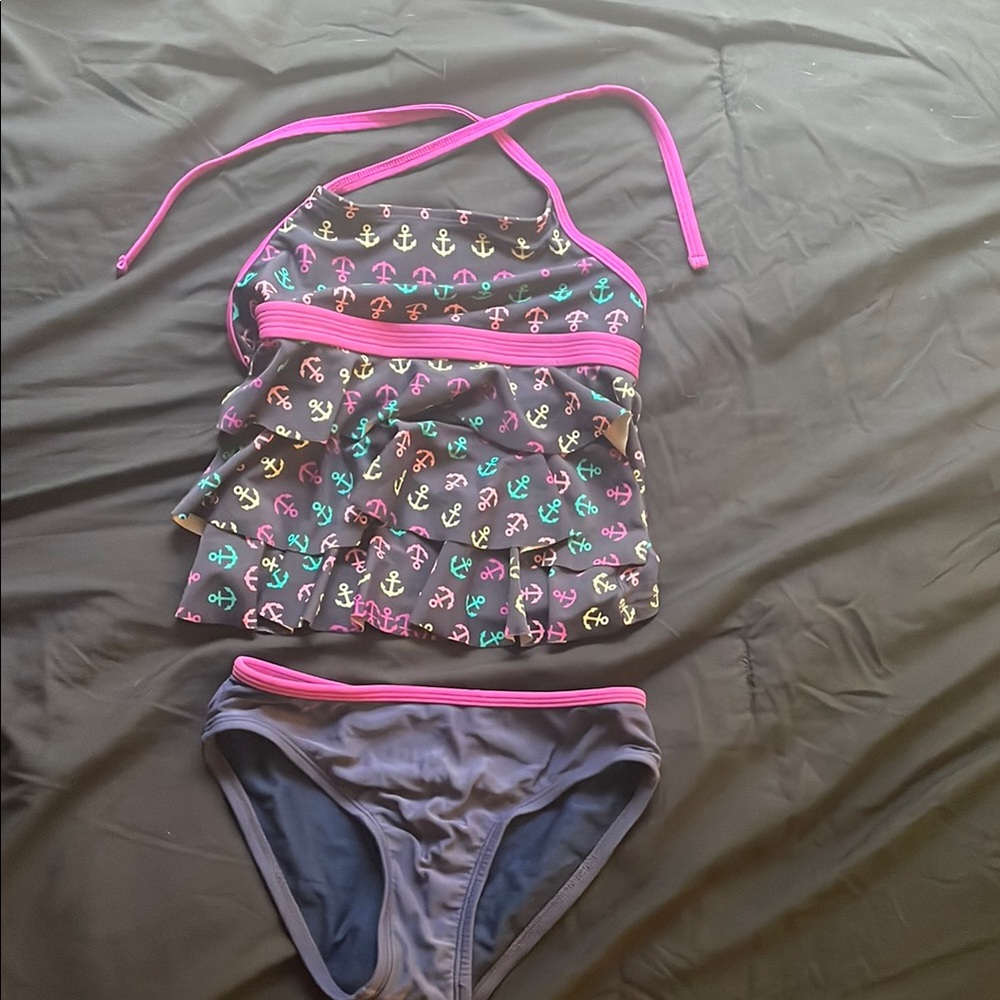 Xhilaration Kids Swim Bikini - Pink and Black